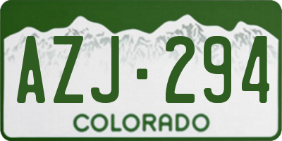 CO license plate AZJ294