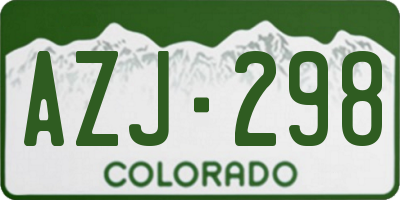 CO license plate AZJ298