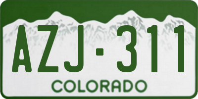 CO license plate AZJ311