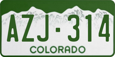 CO license plate AZJ314