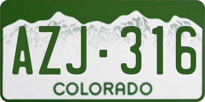 CO license plate AZJ316
