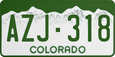 CO license plate AZJ318