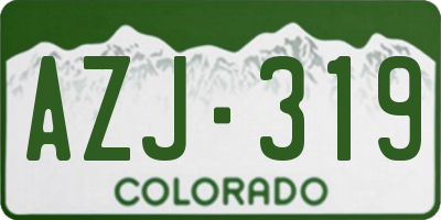 CO license plate AZJ319