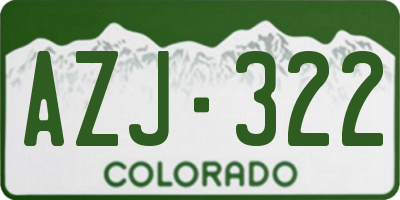 CO license plate AZJ322