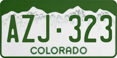 CO license plate AZJ323