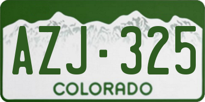 CO license plate AZJ325