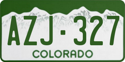 CO license plate AZJ327