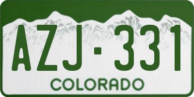 CO license plate AZJ331