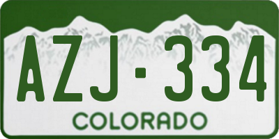 CO license plate AZJ334