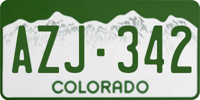 CO license plate AZJ342