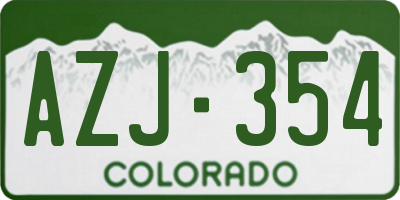 CO license plate AZJ354
