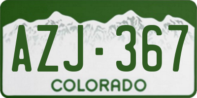 CO license plate AZJ367