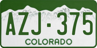CO license plate AZJ375