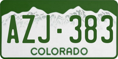 CO license plate AZJ383