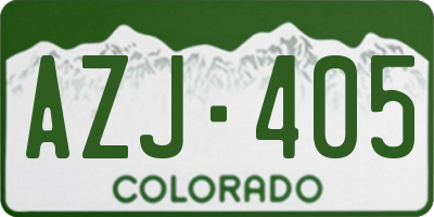 CO license plate AZJ405