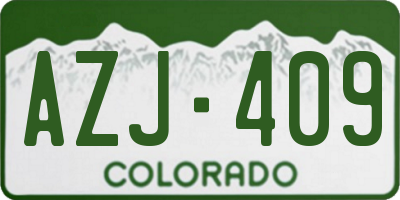 CO license plate AZJ409