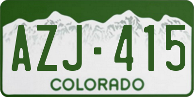 CO license plate AZJ415