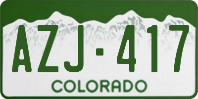 CO license plate AZJ417