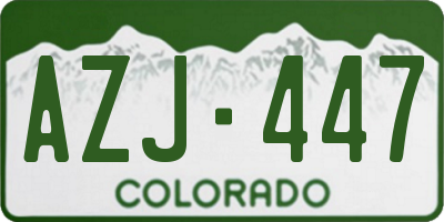 CO license plate AZJ447