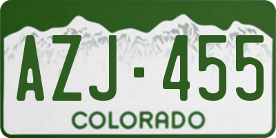 CO license plate AZJ455