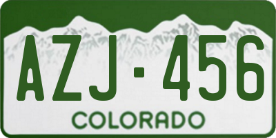 CO license plate AZJ456