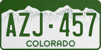 CO license plate AZJ457