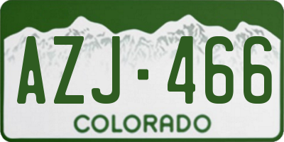 CO license plate AZJ466