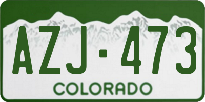 CO license plate AZJ473