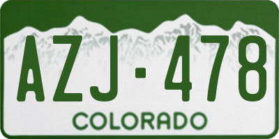 CO license plate AZJ478