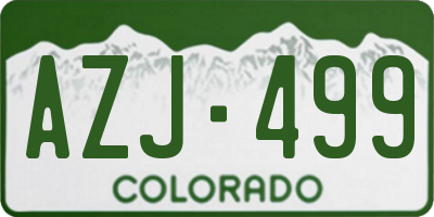 CO license plate AZJ499