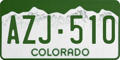 CO license plate AZJ510