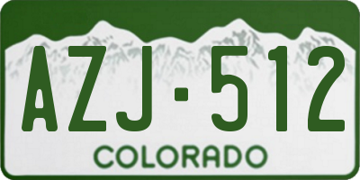 CO license plate AZJ512