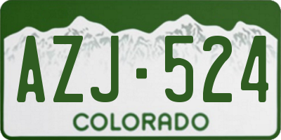 CO license plate AZJ524