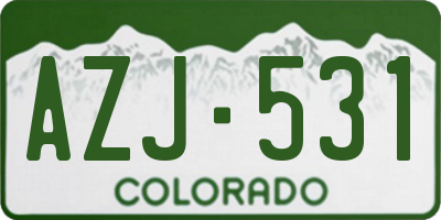 CO license plate AZJ531