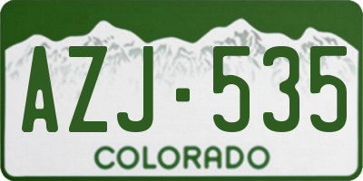 CO license plate AZJ535