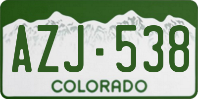 CO license plate AZJ538