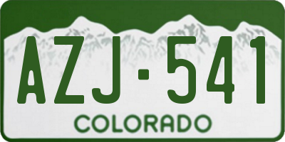 CO license plate AZJ541