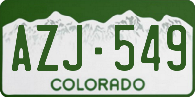 CO license plate AZJ549