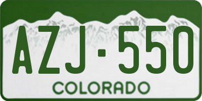 CO license plate AZJ550
