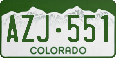 CO license plate AZJ551