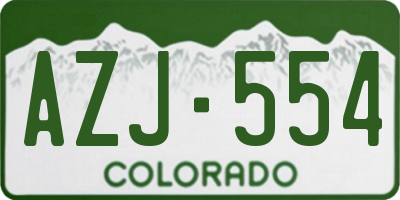 CO license plate AZJ554
