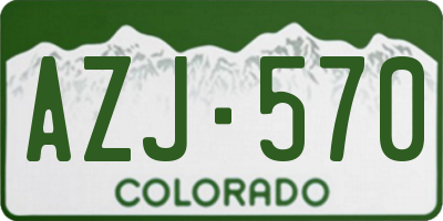 CO license plate AZJ570