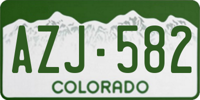 CO license plate AZJ582