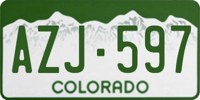 CO license plate AZJ597