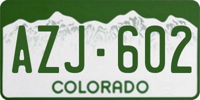 CO license plate AZJ602