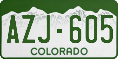 CO license plate AZJ605