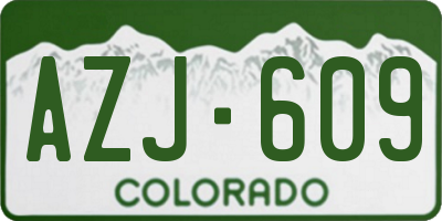 CO license plate AZJ609