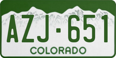 CO license plate AZJ651