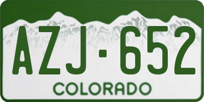 CO license plate AZJ652