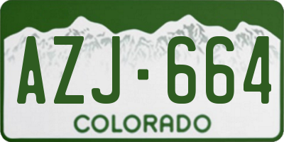 CO license plate AZJ664